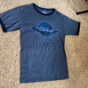 BNWOT Ready Player One super soft blue short-sleeved ringer tee - unisex size S